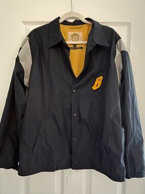 Billionaire Boys Club Bee Line Navy Coach Jacket XL Mesh Lined Snap Front